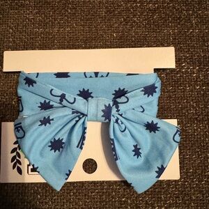 Columbia University Blue Patterned Mini Bow Headband New Size OSFM